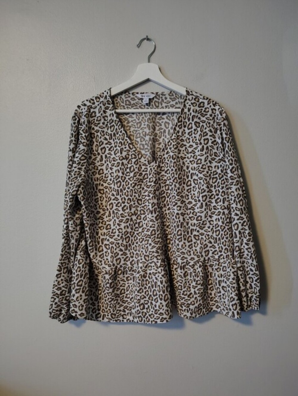 Nine West Lightweight Leopard Print Pull-On Blouse